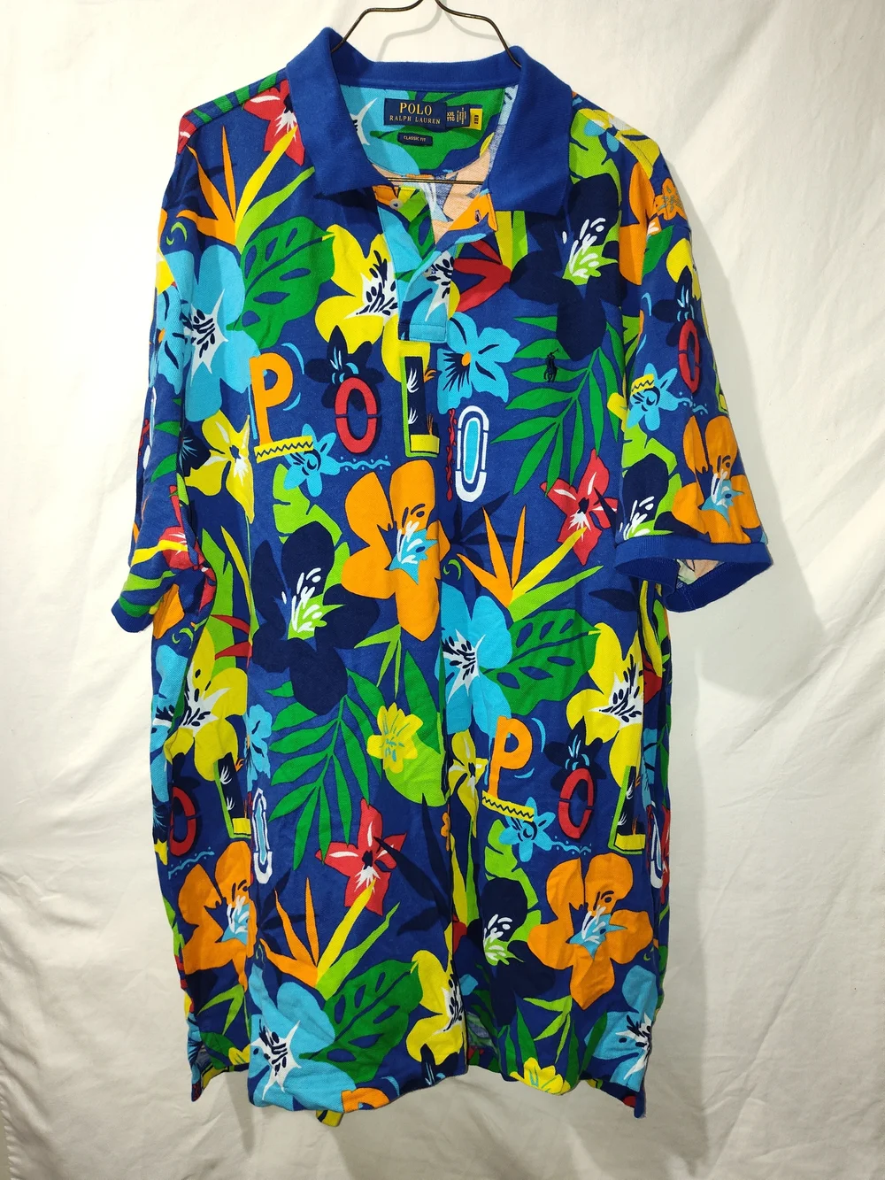 Polo by Ralph Lauren Men's Blue Tropical Floral Polo Shirt